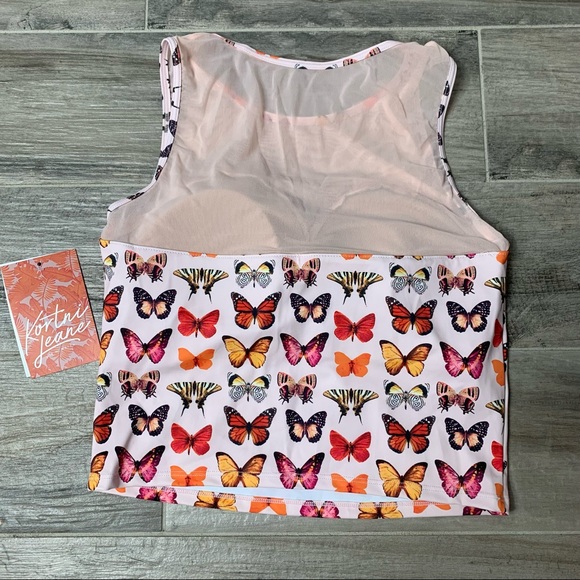 Kortni Jeane butterfly netted sweetheart swim top size medium - Picture 3 of 6